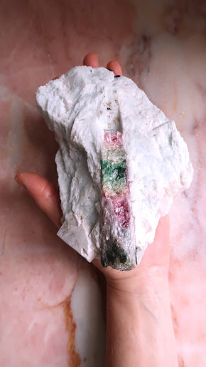Large Pink Yellow Blue Tourmaline