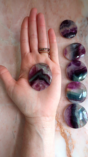 Amazing Rainbow Fluorite Palm Stone