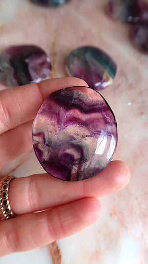 Amazing Rainbow Fluorite Palm Stone