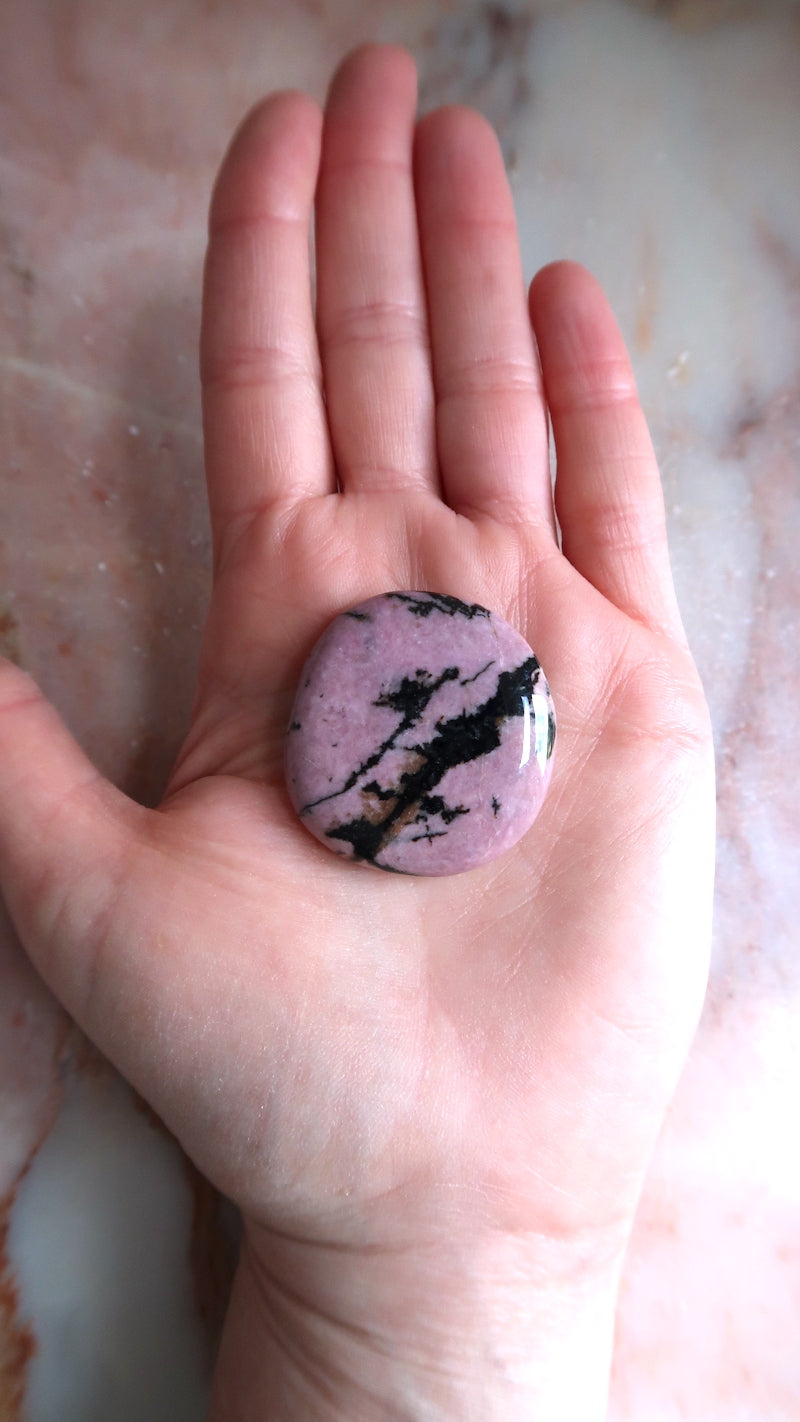 Rhodonite Palm Stones