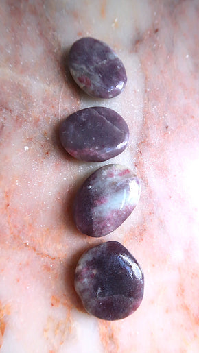 Lepidolite & Pink Tourmaline Palm Stones