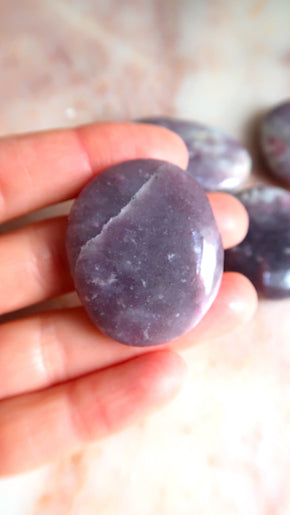 Lepidolite & Pink Tourmaline Palm Stones