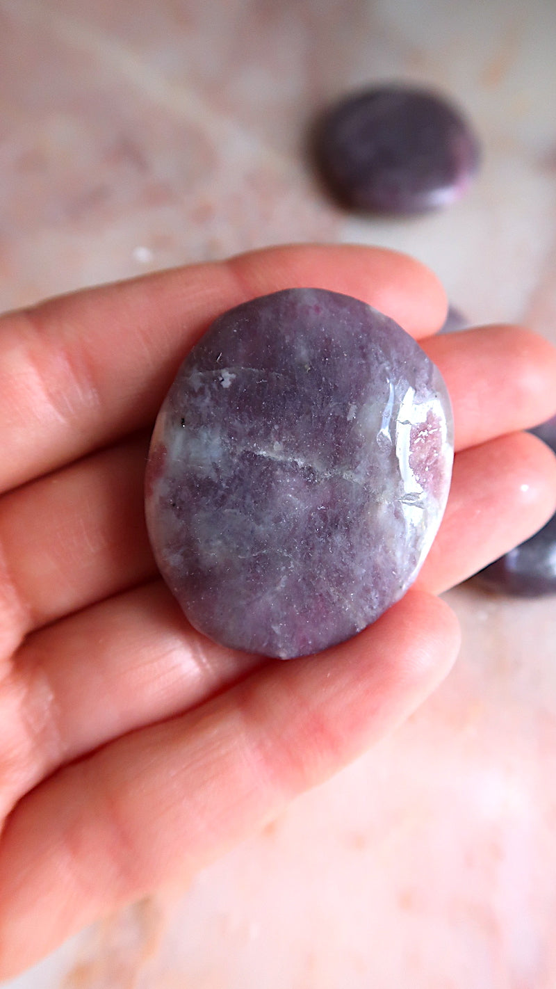 Lepidolite & Pink Tourmaline Palm Stones