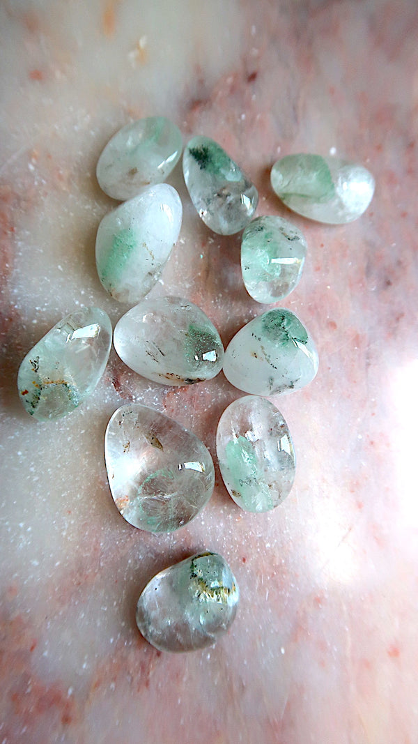Green Phantom Quartz Tumbles