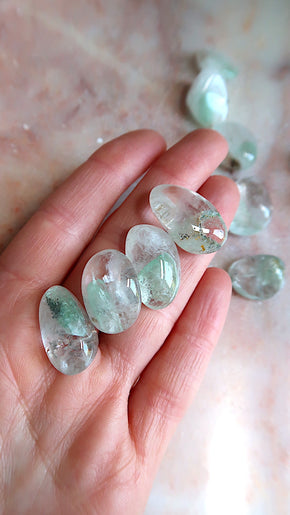 Green Phantom Quartz Tumbles