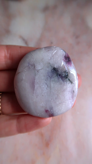 Pastel Pink Kunzite Palm Stone