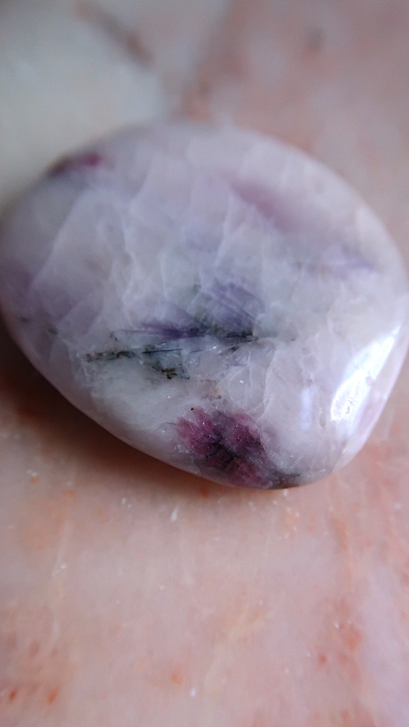 Pastel Pink Kunzite Palm Stone