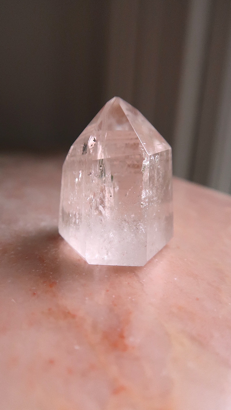 Lemurian Quartz Point (contains rainbow)