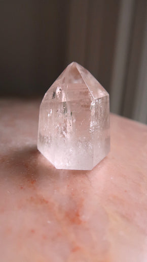 Lemurian Quartz Point (contains rainbow)