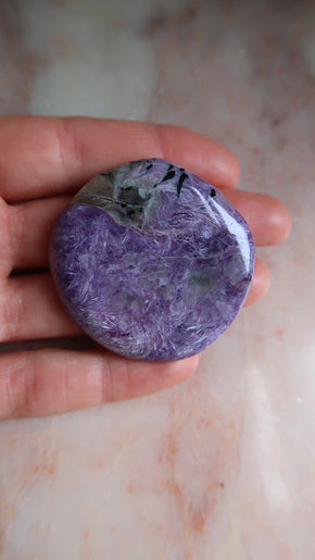 Charoite Palm Stone