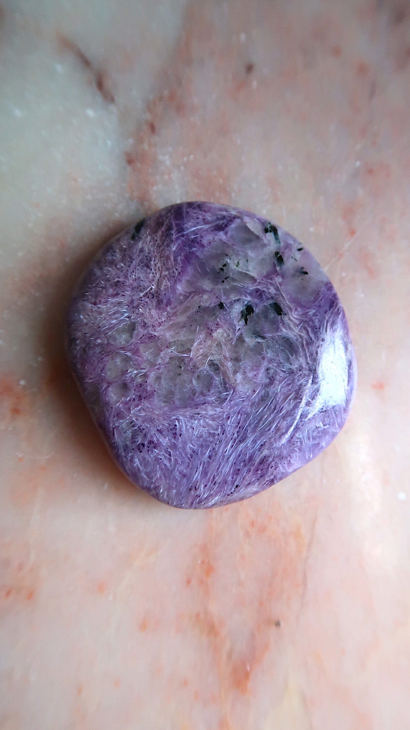 Charoite Palm Stone