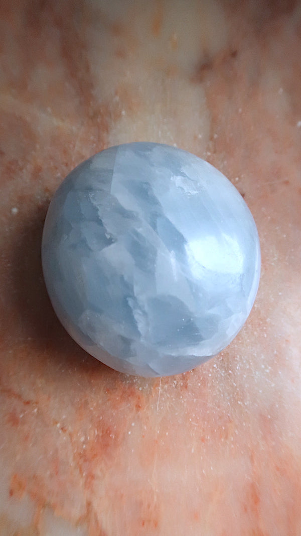 Large Blue Calcite Palm Stone