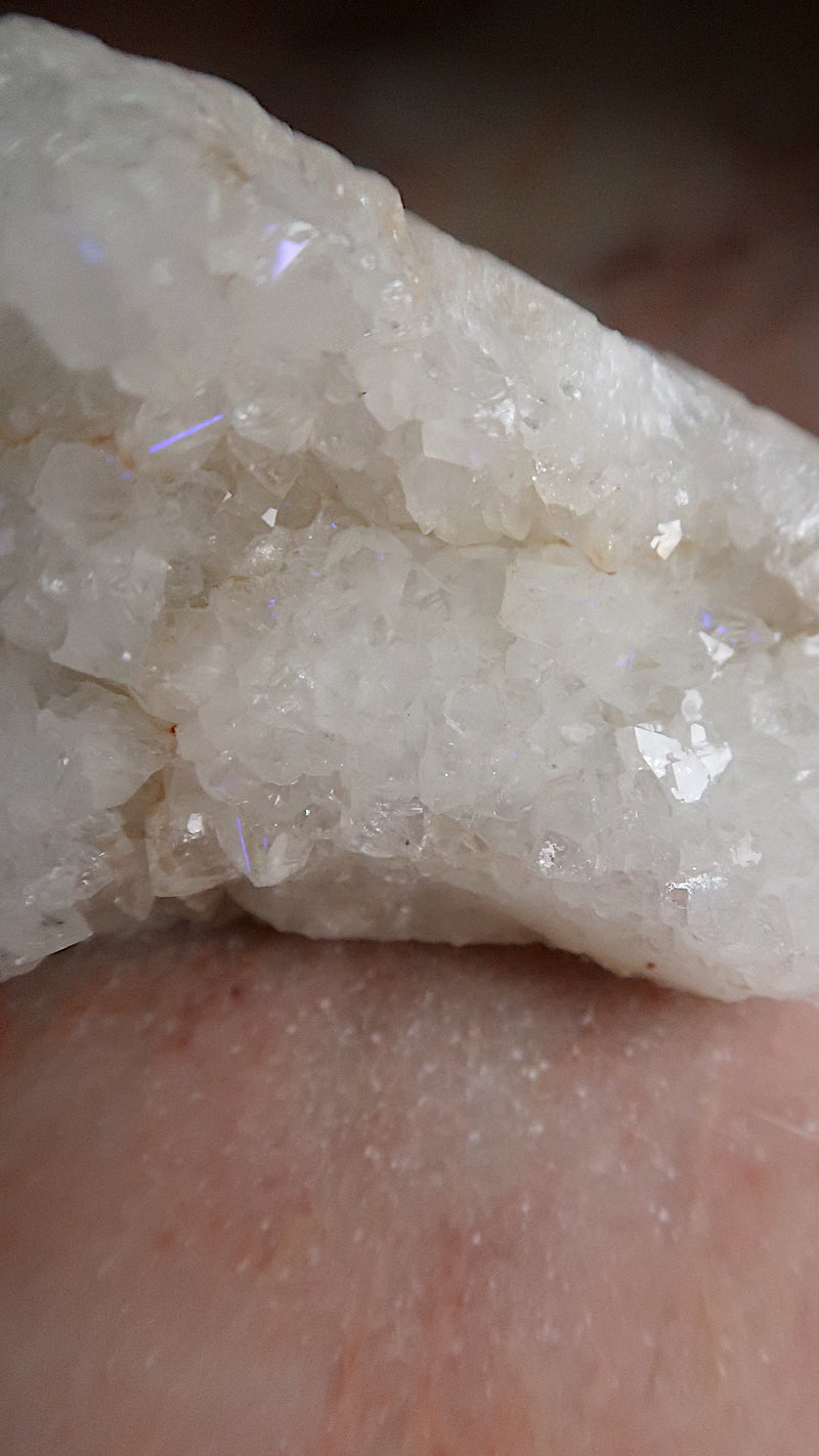 Anandalite Quartz (natural rainbow flecks)