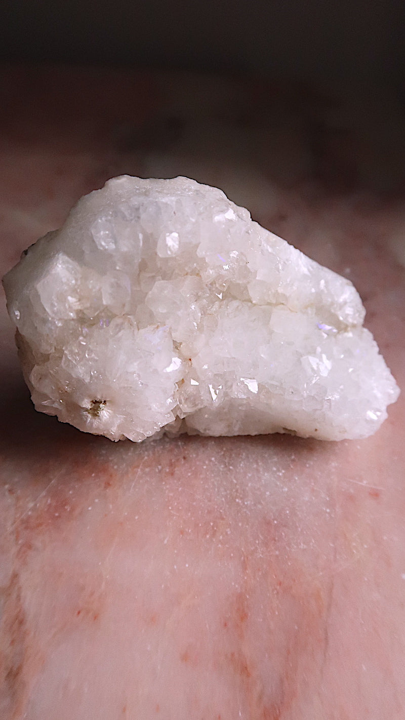 Anandalite Quartz (natural rainbow flecks)