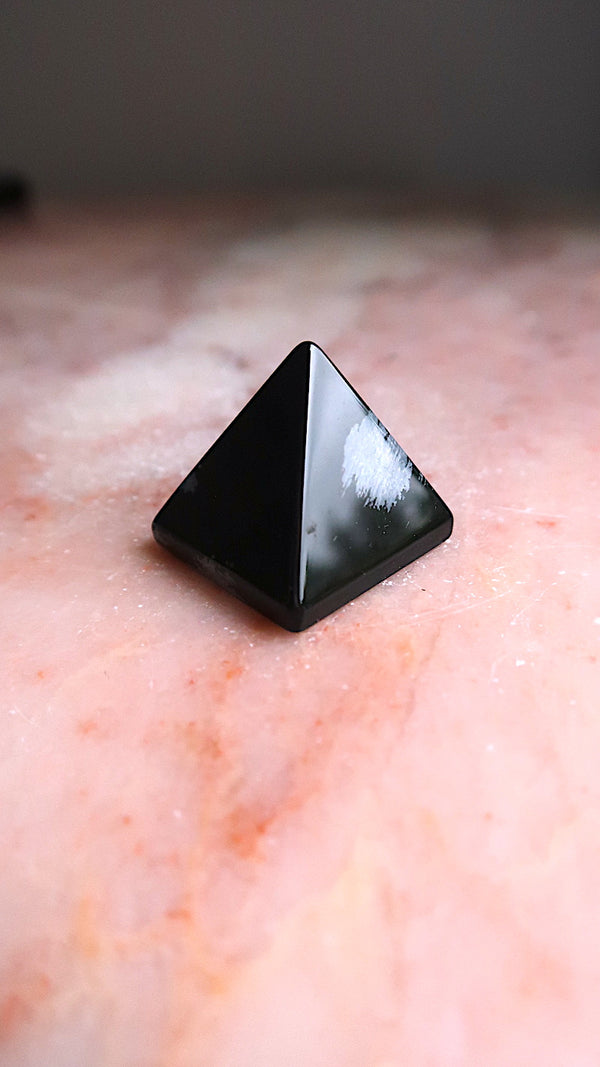Snowflake Obsidian Pyramid
