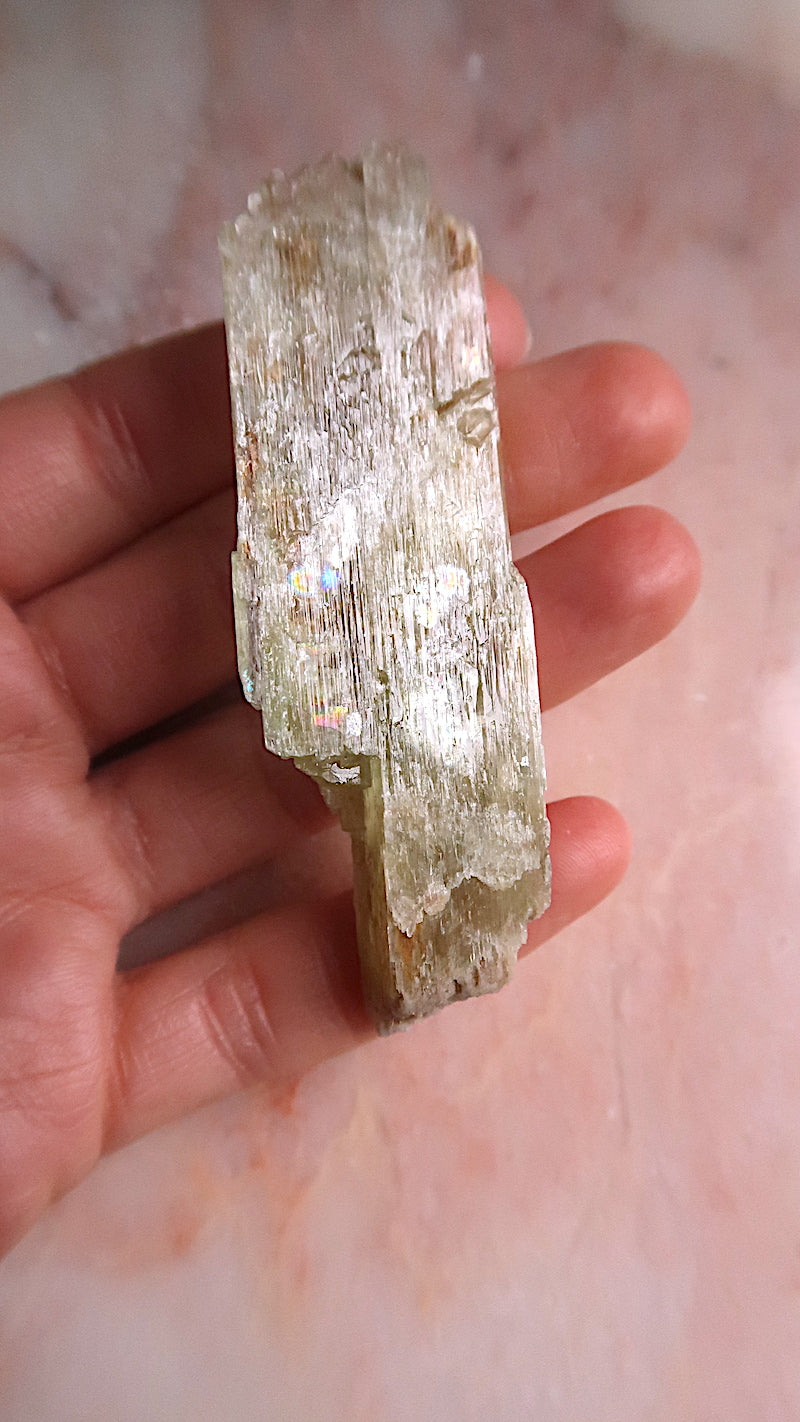 Premium Green Hiddenite (with rainbows)