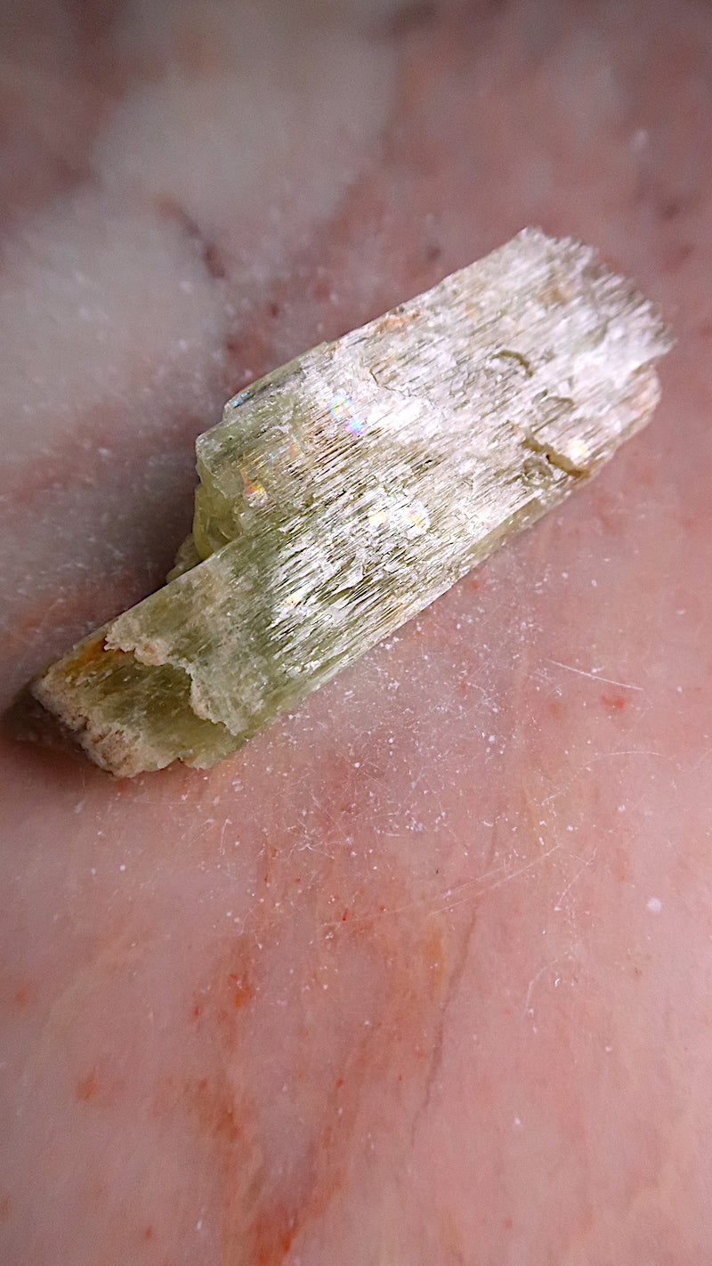 Premium Green Hiddenite (with rainbows)