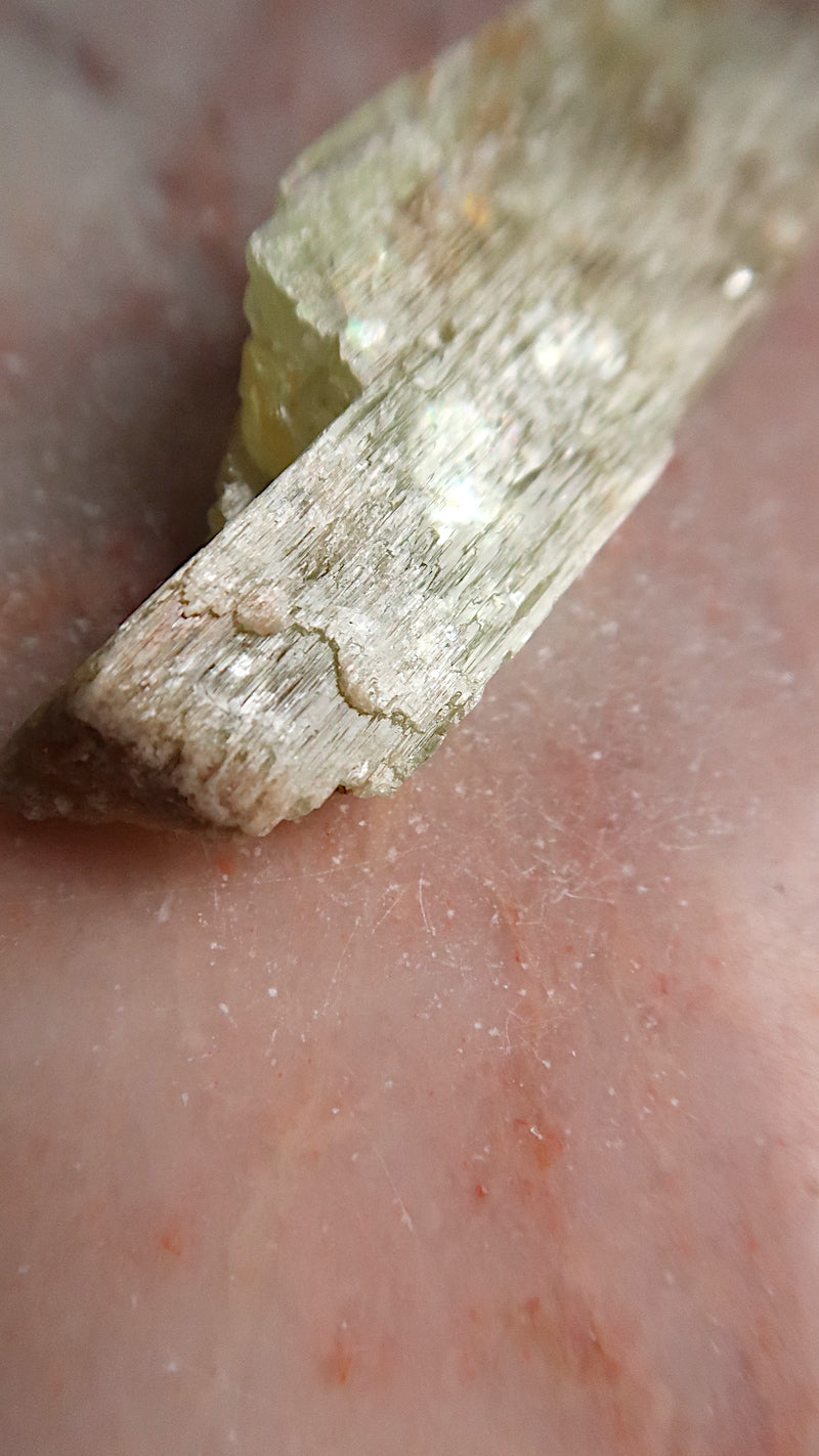 Premium Green Hiddenite (with rainbows)