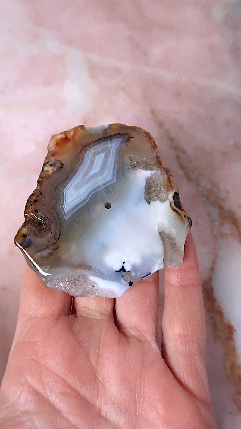 Natural Agate Incense Holder