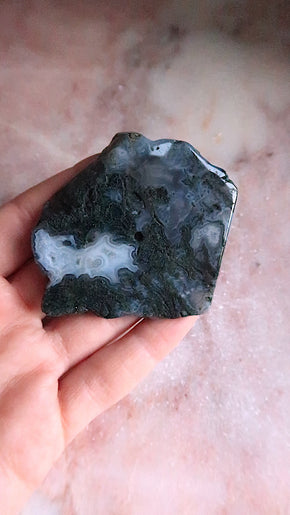 Moss Agate Incense Holder