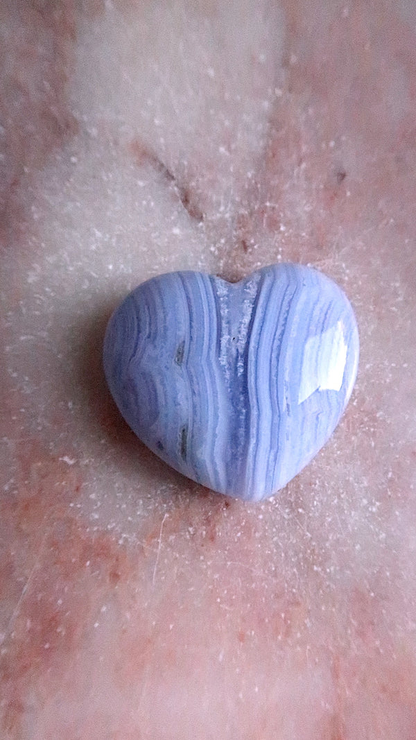 Premium Blue Lace Agate Heart