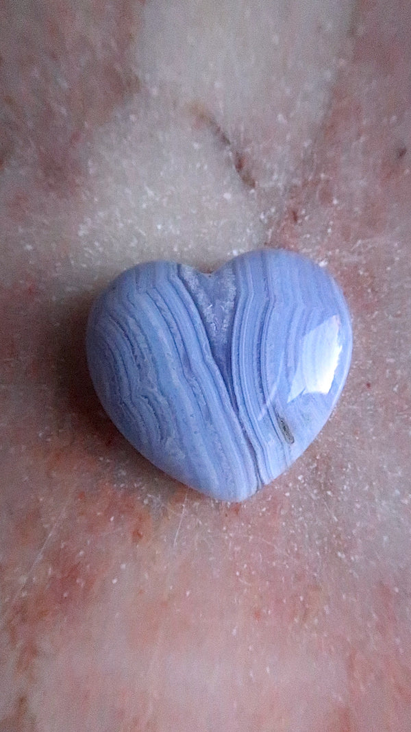 Premium Blue Lace Agate Heart