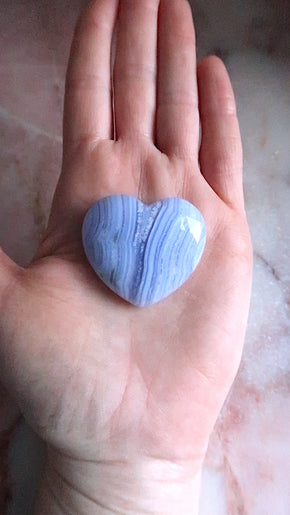 Premium Blue Lace Agate Heart