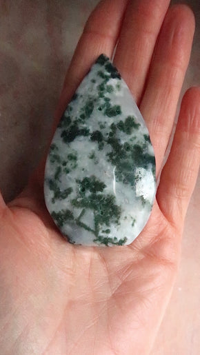 Moss Agate Teardrop Point