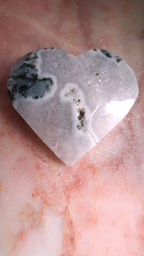 Large Moss Agate Heart