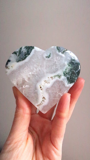 Large Moss Agate Heart