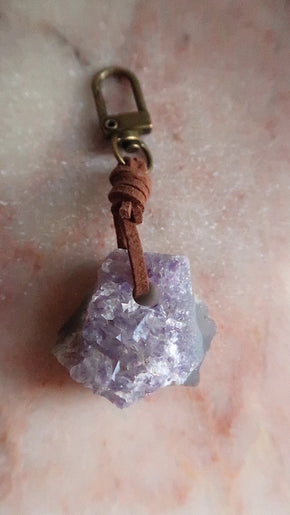 Amethyst Cluster Keyring
