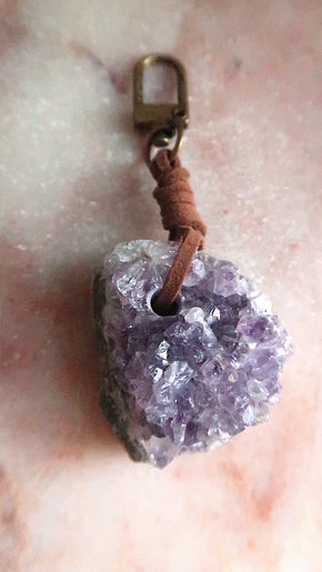 Amethyst Cluster Keyring