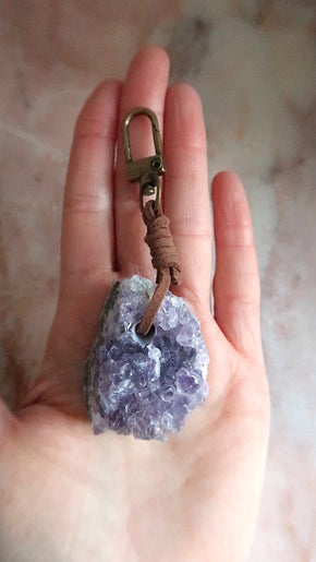 Amethyst Cluster Keyring