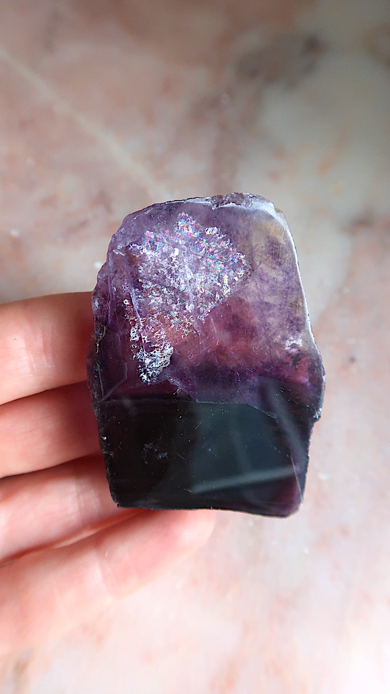 Deep Purple Fluorite Slice