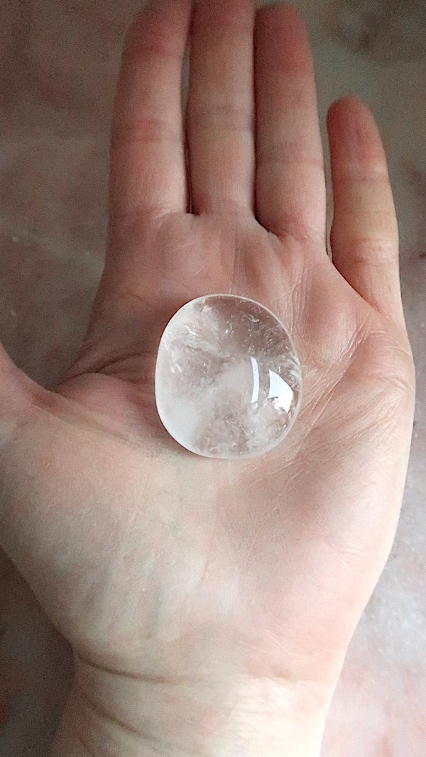 Clear Quartz Palm Stone