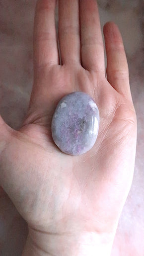 Pink Tourmaline & Lepidolite Palm Stone