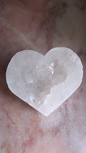 Sparkly Clear Quartz Heart