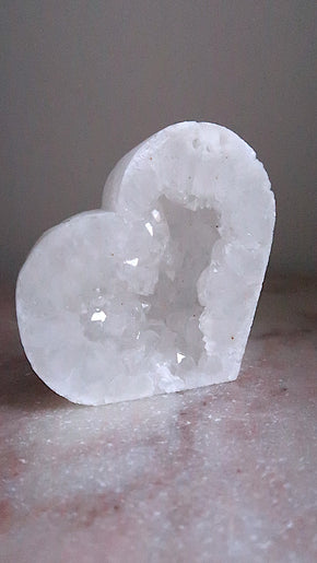 Sparkly Clear Quartz Heart