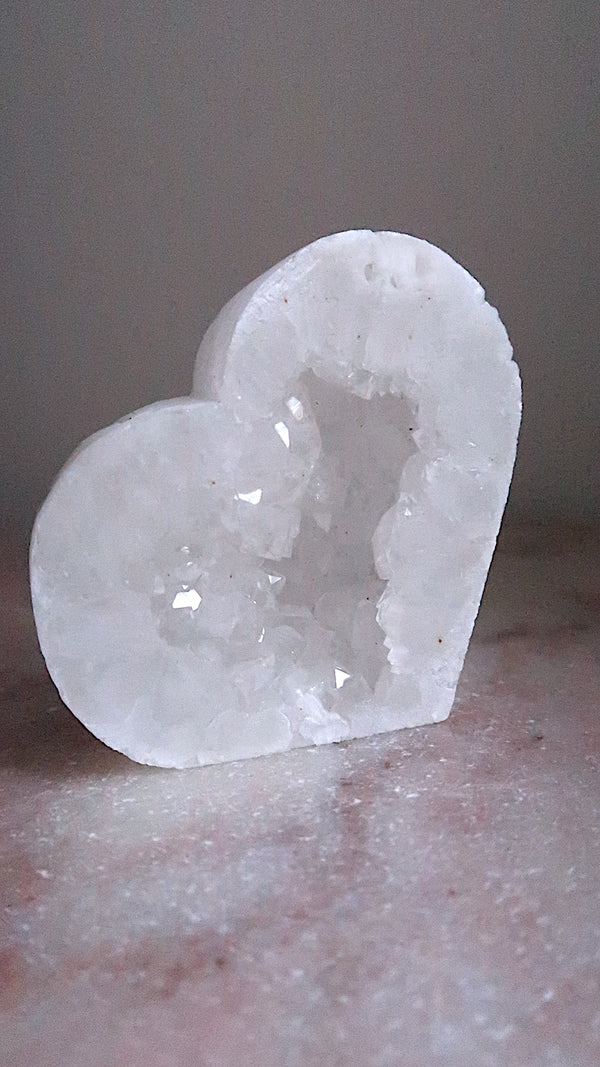 Sparkly Clear Quartz Heart