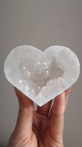 Sparkly Clear Quartz Heart