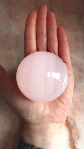 Pastel Pink Mangano Calcite Sphere