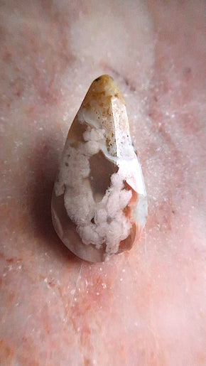 Flower Agate Teardrop