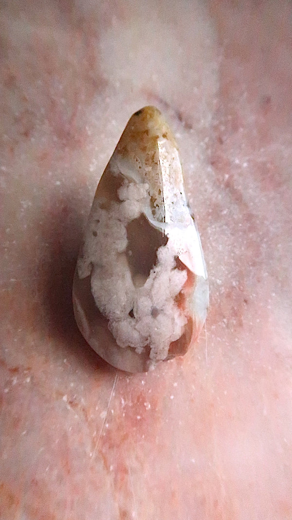 Flower Agate Teardrop