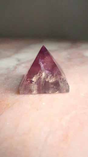 Purple & Clear Fluorite Pyramid
