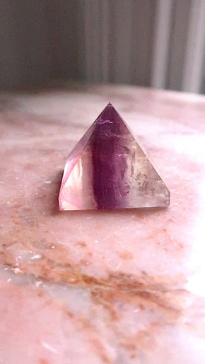 Purple & Clear Fluorite Pyramid