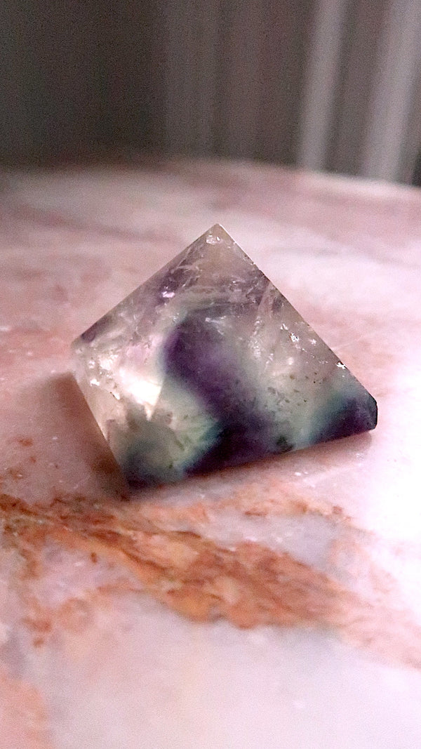 Clear & Blue Flourite Pyramid
