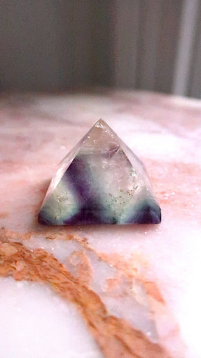 Clear & Blue Flourite Pyramid