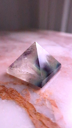 Clear & Blue Flourite Pyramid