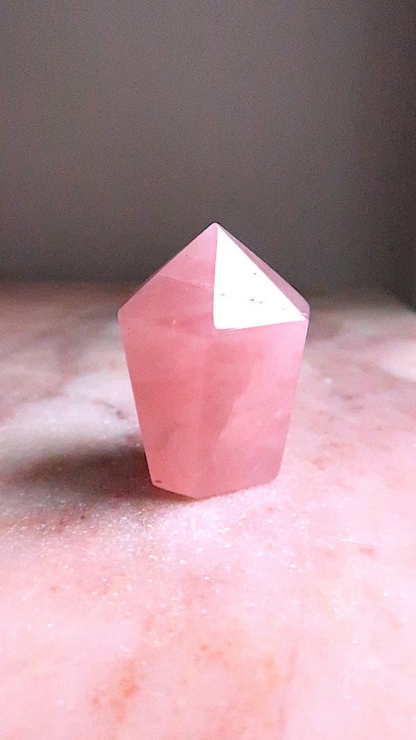 Rose Quartz Point - very pink