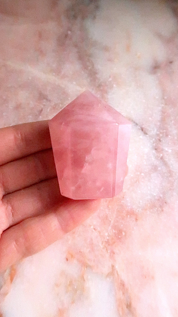Rose Quartz Point - very pink